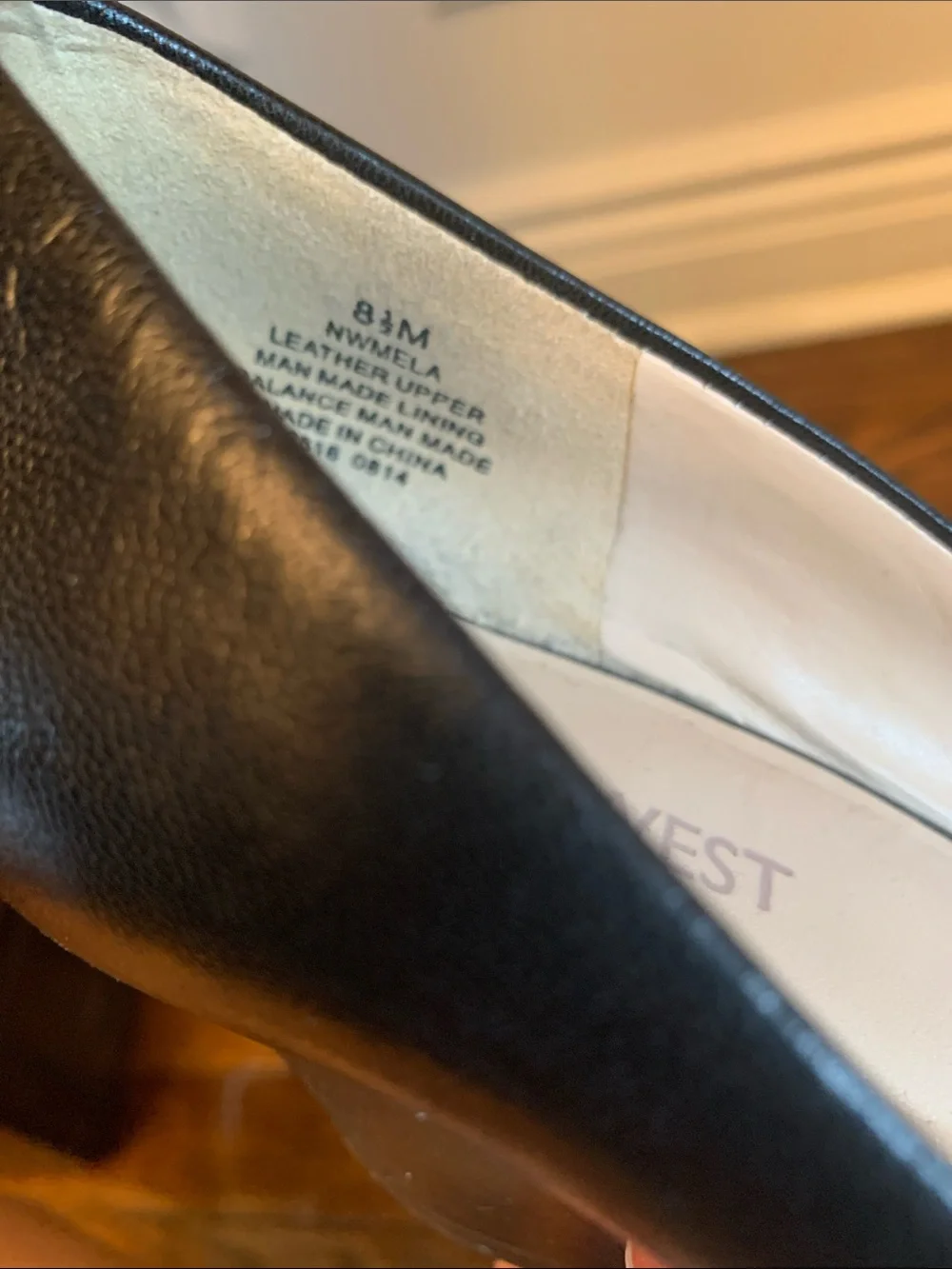 Nine West Black Leather Wedge Pumps